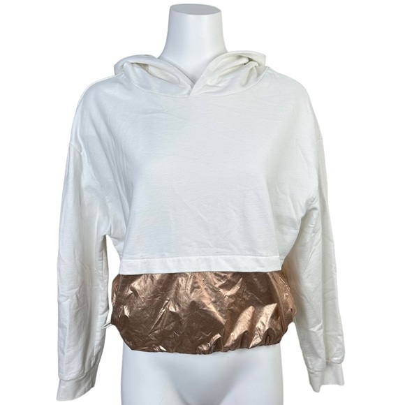 Heroine Sport Ray Colorblock Hoodie Pullover Ivory/Copper M - Picture 1 of 10